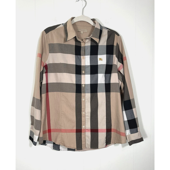 BURBERRY London Womens Classic Nova Check Button Up Collared Shirt Size XXL - Picture 1 of 15